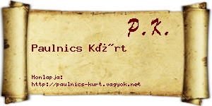 Paulnics Kürt névjegykártya